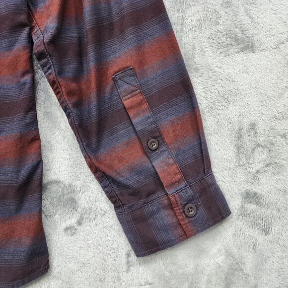 Mountain Hardwear Shirt Mens L Blue Red Purple Striped Button Down Long Sleeves - Picture 6 of 12